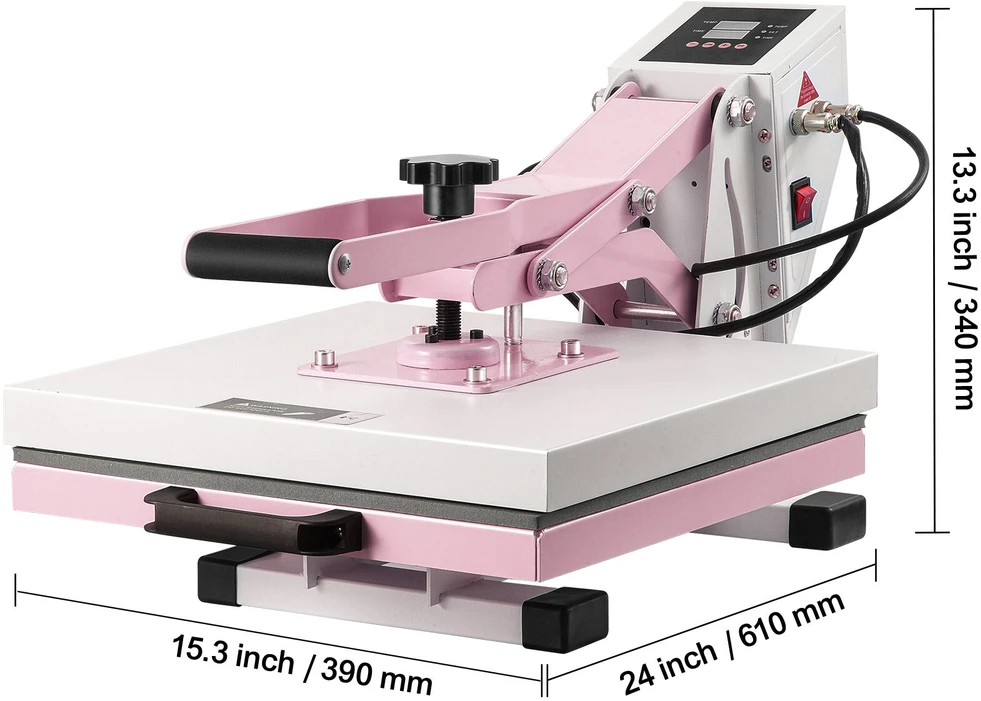 VEVOR 15x15 cm rožinis termo presas