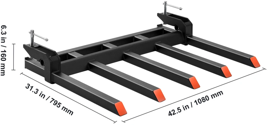 VEVOR Gnybtiniai šakių šakes 48 cm kibirui