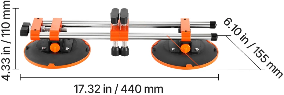 VEVOR Beslėgis siūlių sujungiklis stalviršiui su 15 cm siurbtuku