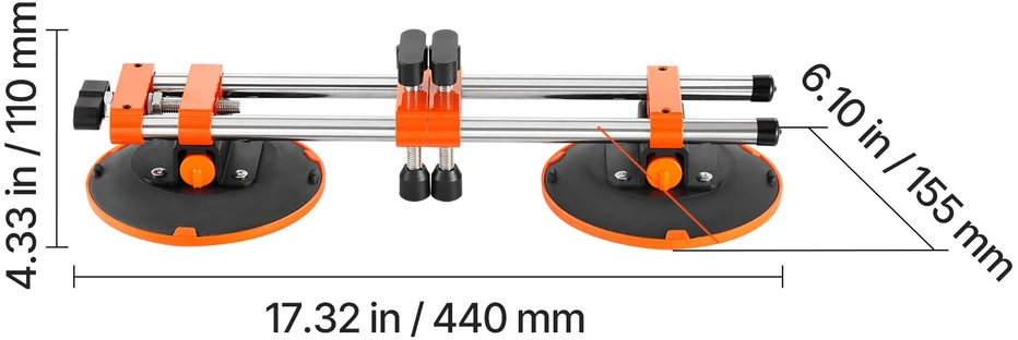VEVOR Beslėgis siūlių sujungiklis stalviršiui su 15 cm siurbtuku