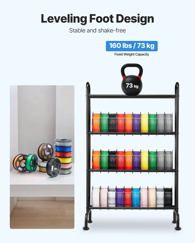 VEVOR 3D spausdintuvo siūlų laikymo lentyna su ratukais