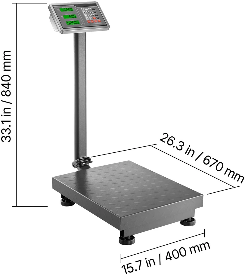 VEVOR Elektroninės platforminės svarstyklės 300 kg, tikslumas 50 g