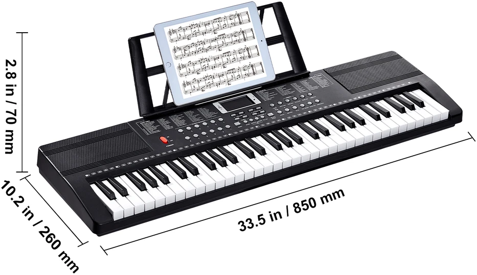 VEVOR 61 klavišų nešiojamas skaitmeninis pianinas