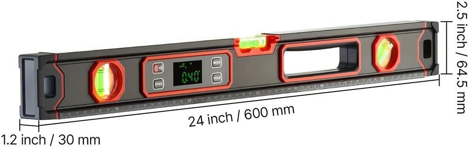 VEVOR Skaitmeninis gulsčiukas 600 mm su magnetu