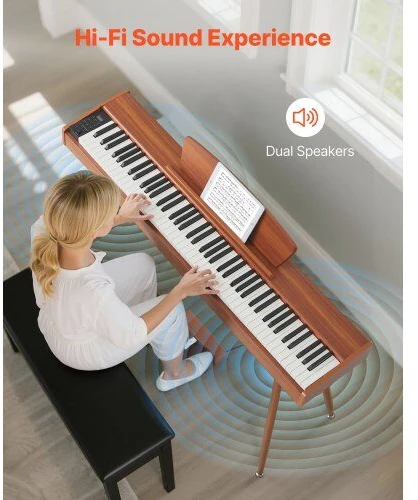 VEVOR Elektrinis pianinas 88 klavišų, medinis korpusas