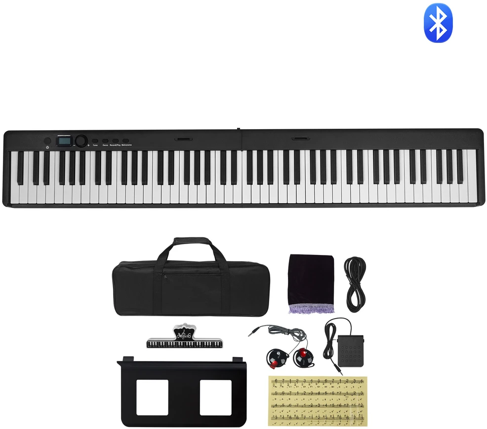 VEVOR 88 klavišų sulankstomas klavišinis pianinas su Bluetooth