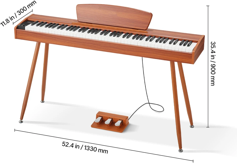 VEVOR Elektrinis pianinas 88 klavišų, medinis korpusas