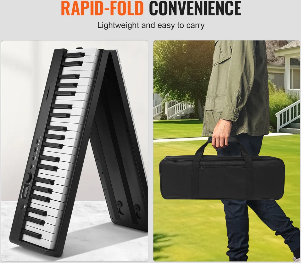 VEVOR 88 klavišų sulankstomas klavišinis pianinas su Bluetooth