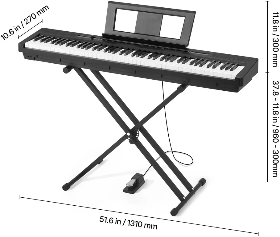VEVOR Skaitmeninis pianinas su svertinėmis klavišais, 88 klavišai