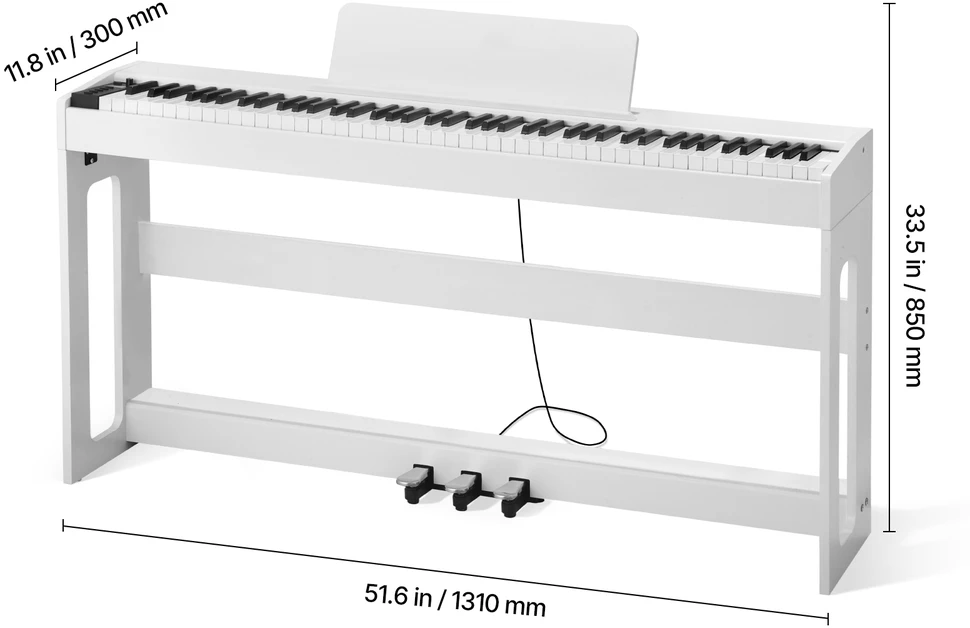 VEVOR 88 klavišų skaitmeninis pianinas su stovu