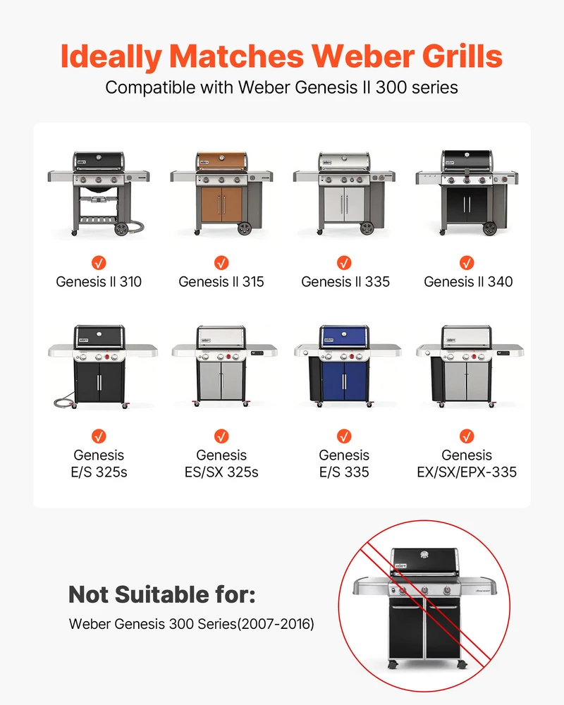 VEVOR Flavorizer juostos keitimas Weber Genesis kepsninėms