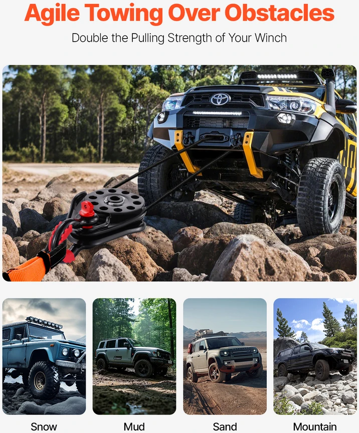 VEVOR 14,5 tonos gelbėjimo skriemulys ATV UTV