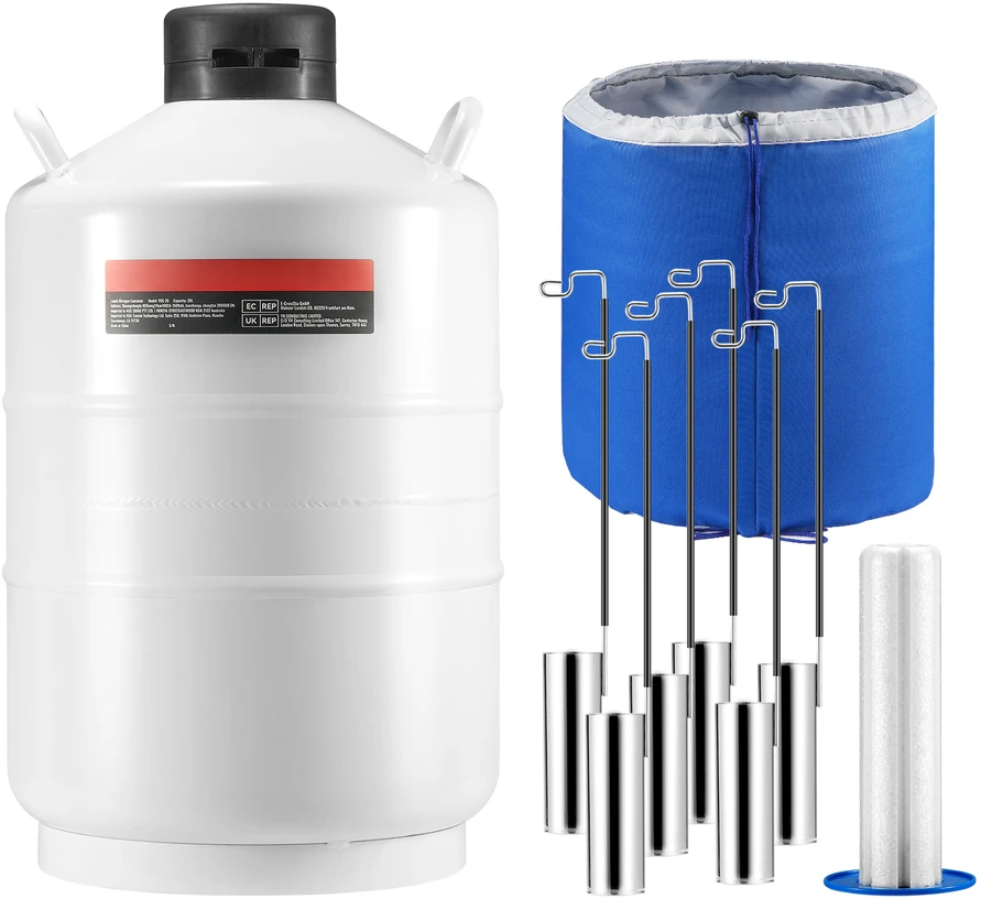 VEVOR Skysto azoto talpa 20 l aliuminio lydinio LN2 indas 6 talpyklos