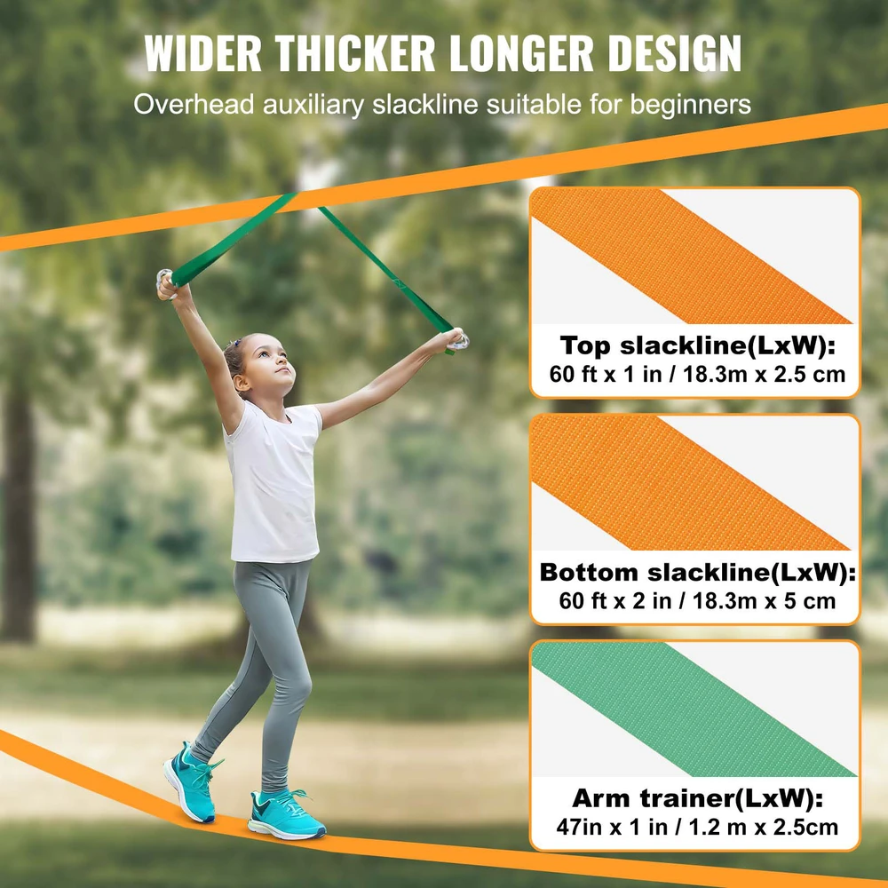 VEVOR Slackline rinkinys su treniruočių virve