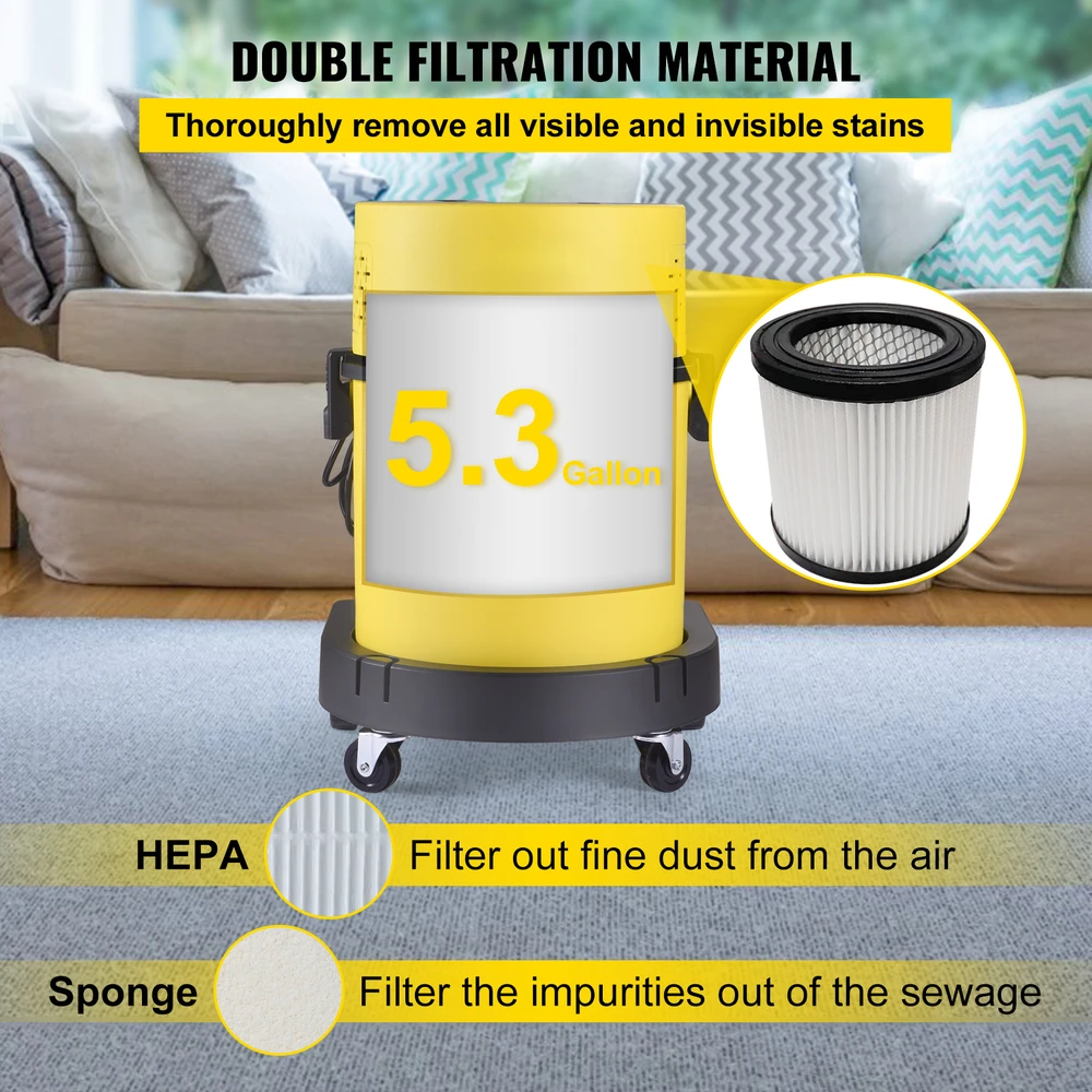 Dulkių siurblys VEVOR Šlapias ir sausas siurblys, 20 l, 4-in-1