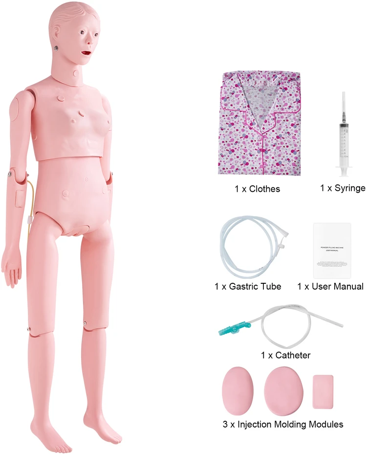 VEVOR Moters manekenas slaugos mokymams gyvenimiško dydžio