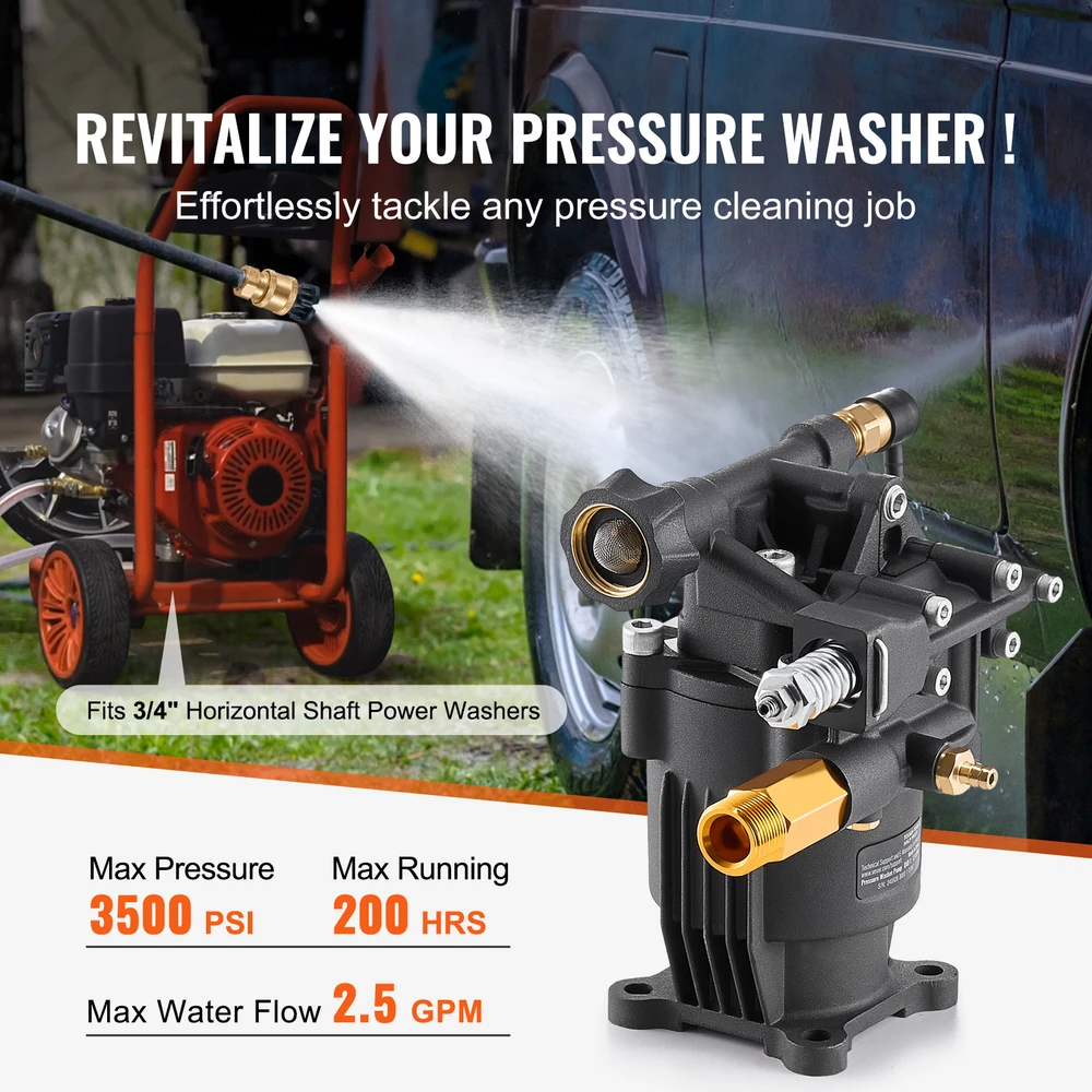 VEVOR Aukšto slėgio plovimo siurblio pompa 3500 PSI