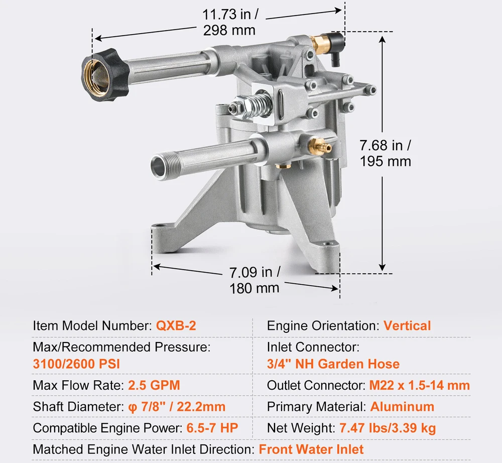 VEVOR Plovimo siurblio pompa 3100 PSI 2.5 GPM