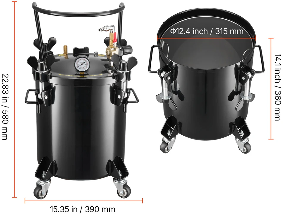 VEVOR Dažymo slėgio indas, 20 l talpos