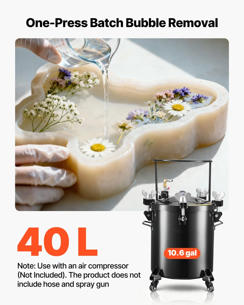 VEVOR Dažų purškimo bakas, 40 l dažų indas
