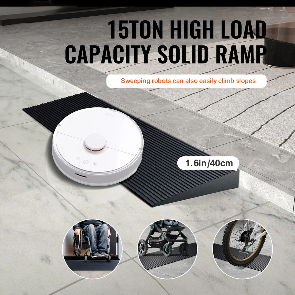 VEVOR 1.6 cm slenkstinė guminė rampa robotams