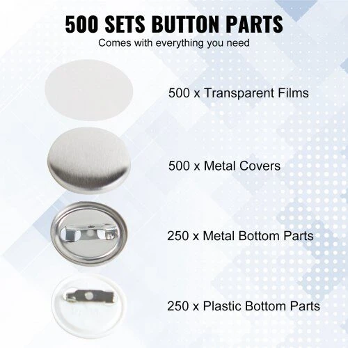 VEVOR 25 mm ženklo dalių komplektas 500 vienetų