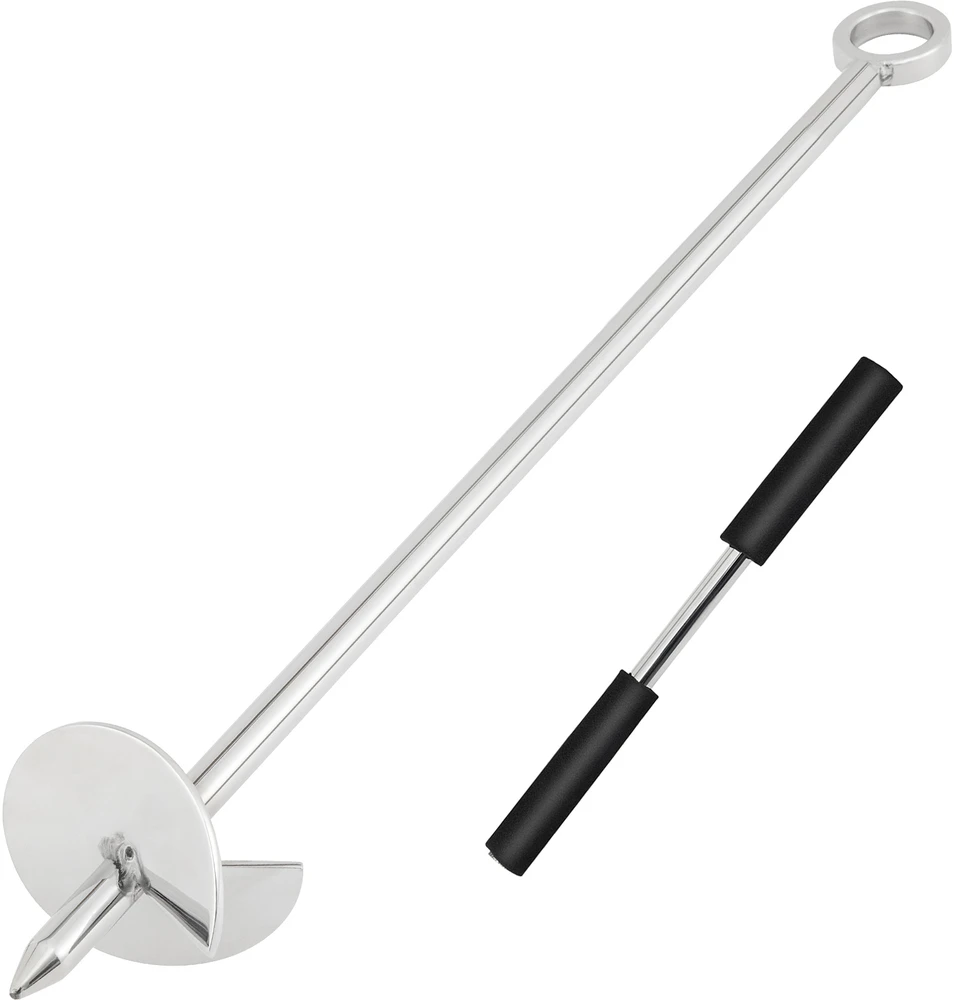 VEVOR Smėlio inkaras plaukimui – 90 cm nerūdijančio plieno spiralė, su nuimamu rankenos kotu ir elastinga fiksavimo guma (skirta iki 7kg / 2 200 kg apkrovai)