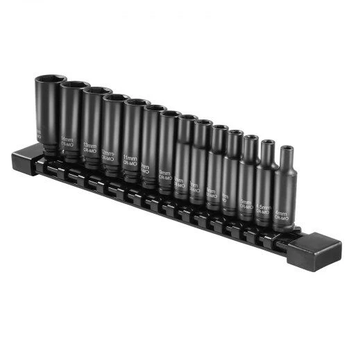 VEVOR Smūginiai galvutės rinkinys 14 vnt. 1/4" 4-15 mm