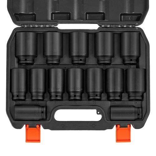 VEVOR Ašinių veržlių smūginių galvučių rinkinys 1/2" 14 vnt.