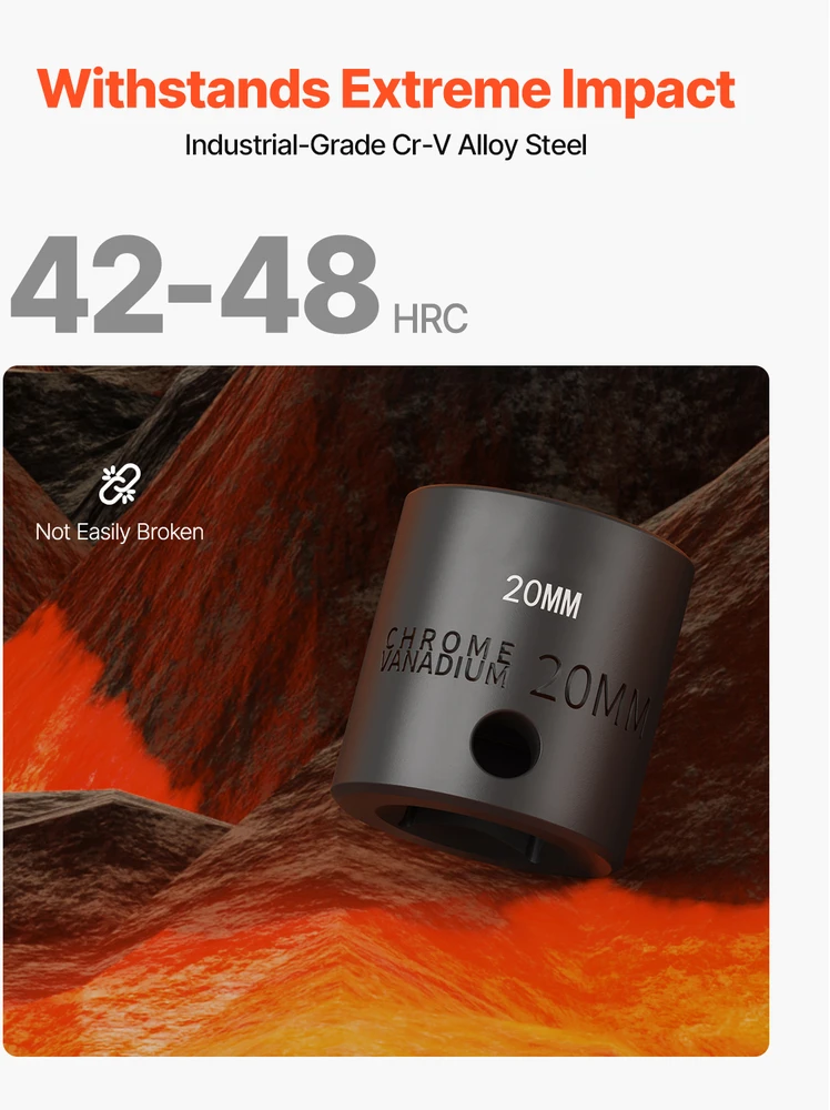 VEVOR smūginis galvučių rinkinys, 26 vnt., 10-36 mm
