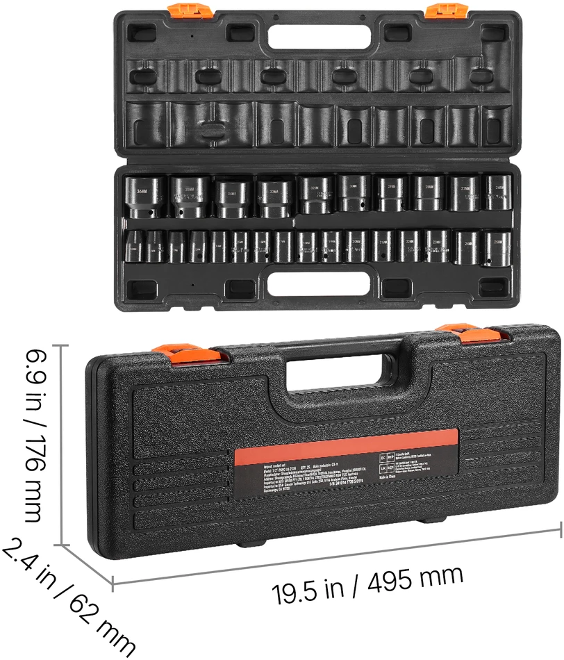 VEVOR smūginis galvučių rinkinys, 26 vnt., 10-36 mm