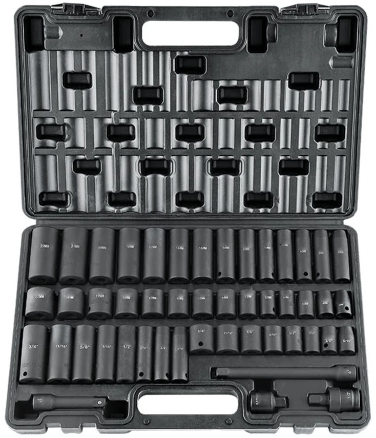 VEVOR 3/8" smūginis galvučių rinkinys, 48 dalys