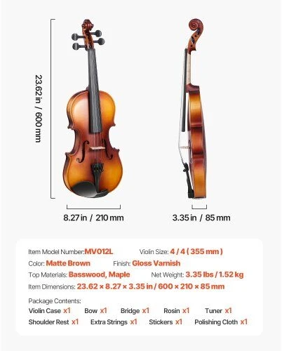 VEVOR 355 mm smuiko komplektas su dėklu suaugusiems