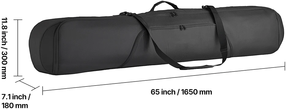 VEVOR Vandeniui atsparus 165 cm snieglenčių krepšys