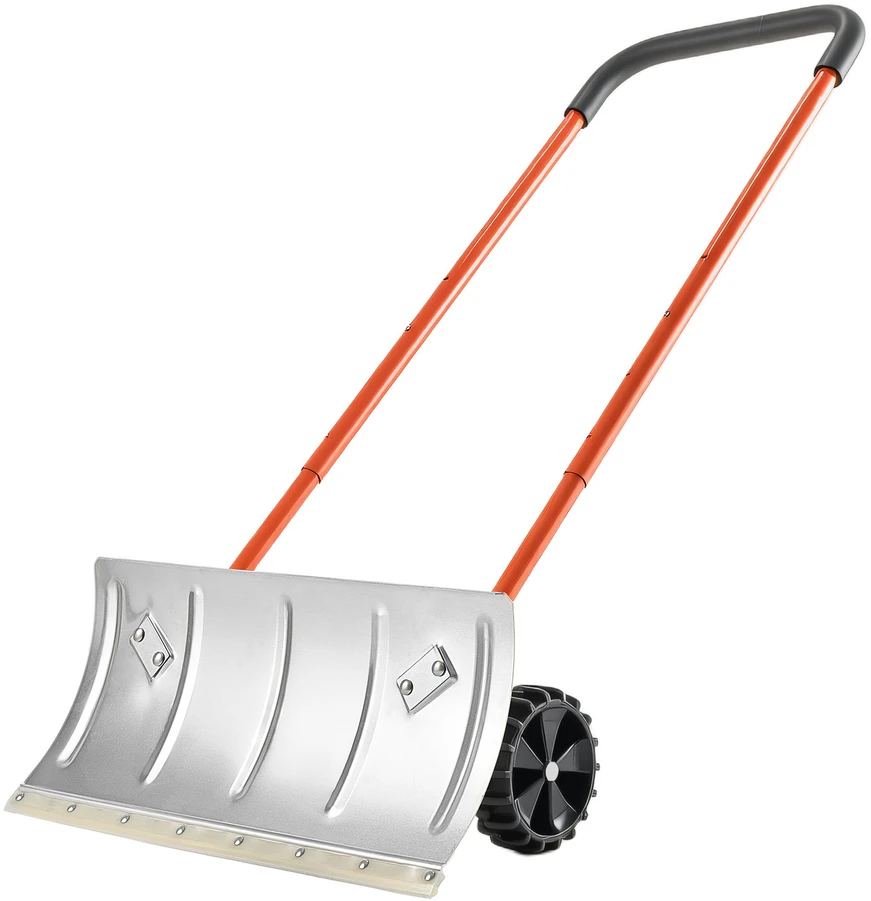 VEVOR Sniego stūmiklis su ratais 61 cm plieno kastuvas