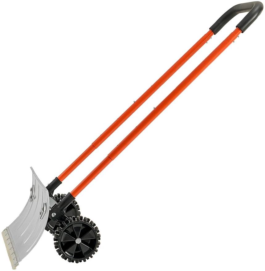 VEVOR Sniego stūmiklis su ratais 61 cm plieno kastuvas