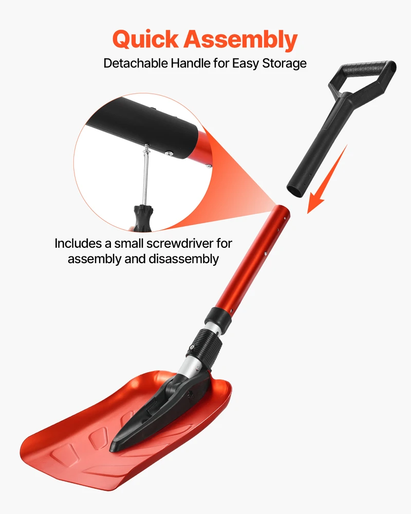 VEVOR Sulankstomas sniego kastuvas 22 cm kiemui