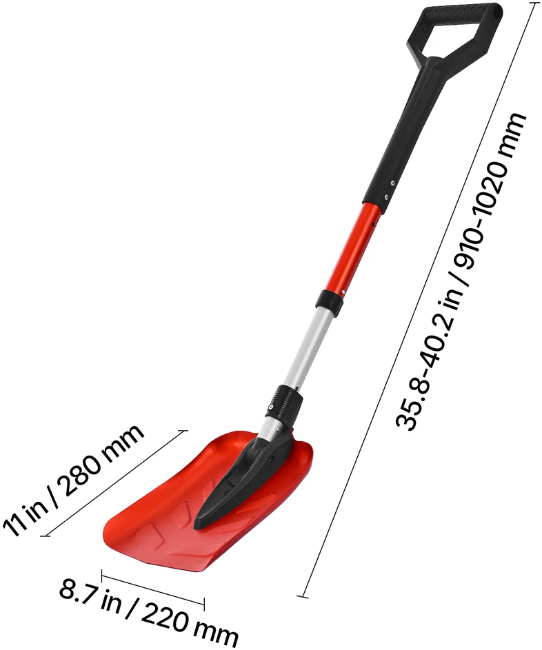 VEVOR Sulankstomas sniego kastuvas 22 cm kiemui