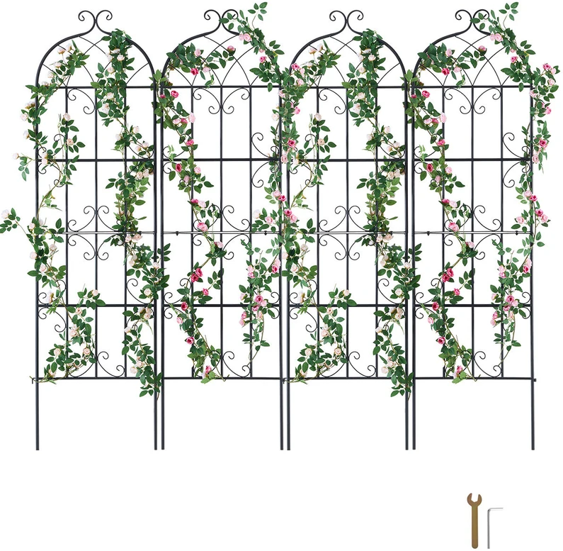 VEVOR 4 dalių metalinis sodo groteles 180x51 cm