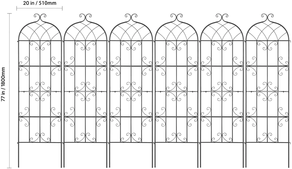 VEVOR Metalinis sodo grotelės vijokliniams augalams 180x51 cm