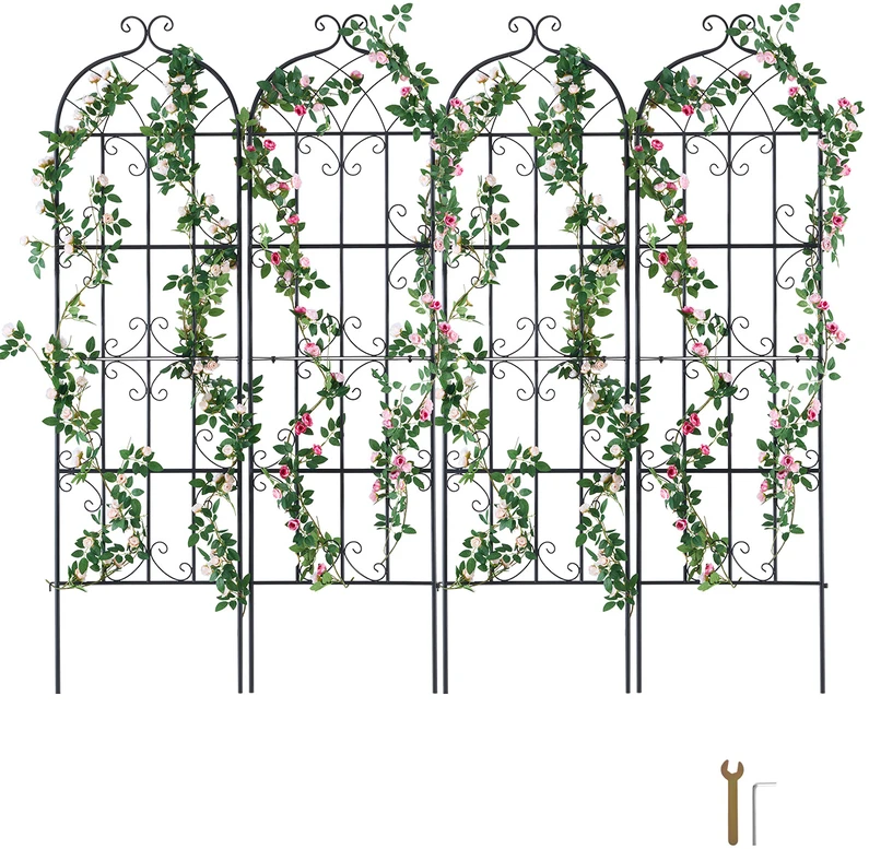 VEVOR 4 dalių metalinis sodo groteles 180x51 cm