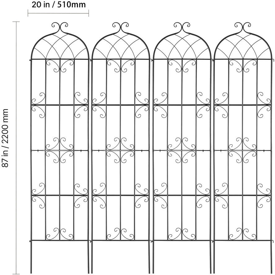 VEVOR Metalinė sodo atrama vijokliniams augalams 220x51 cm