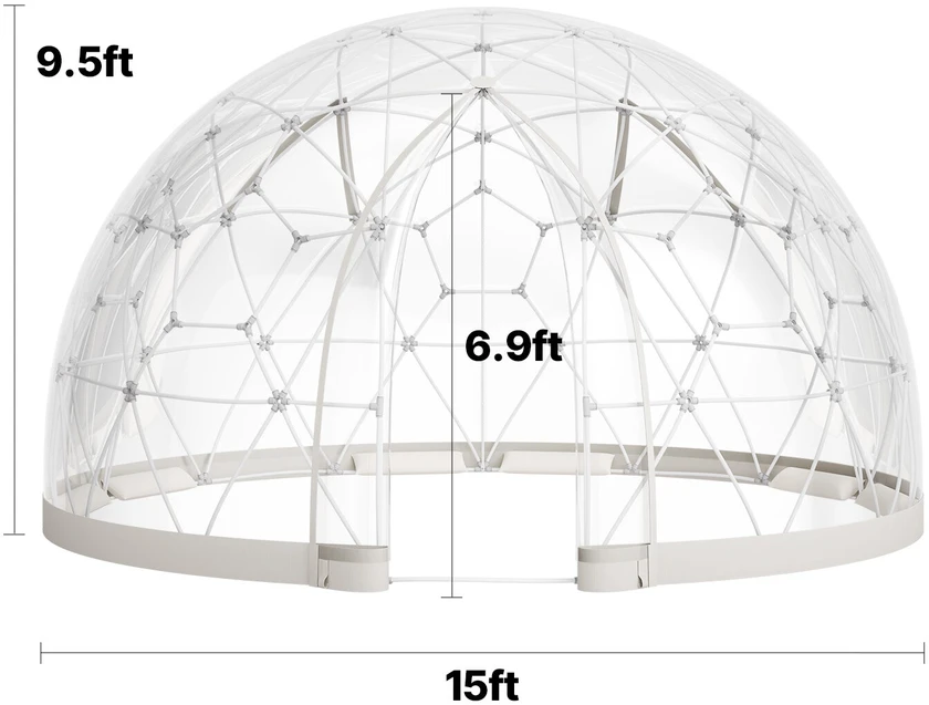 VEVOR 15x9,5 ft lauko kupolo palapinė 10-14 asmenų
