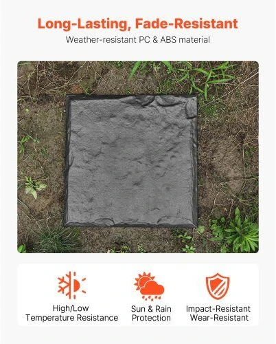 VEVOR Dekoratyvinės sodo plytelės 4vnt 40x40 cm pilkos