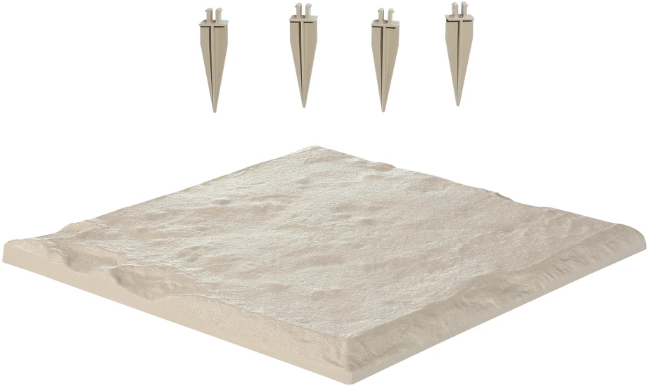 VEVOR Dekoratyviniai sodo plytelės 4 vnt. 39.5 x 39.5 cm smėlio spalvos