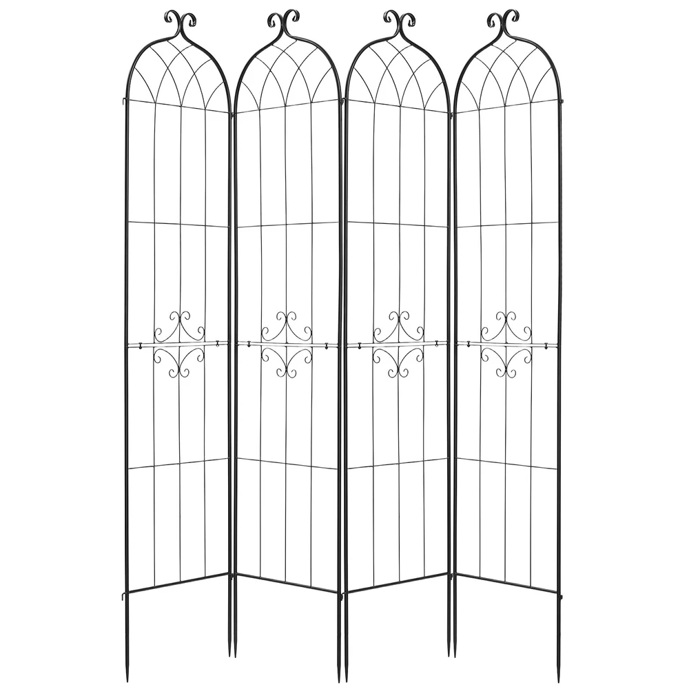 VEVOR Sodo grotelės, 220 x 52,5 cm rožinių gėlių grotelės