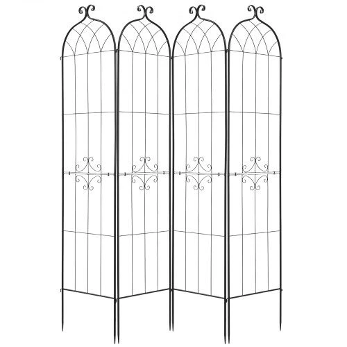 VEVOR Sodo grotelės, 220 x 52,5 cm rožinių gėlių grotelės