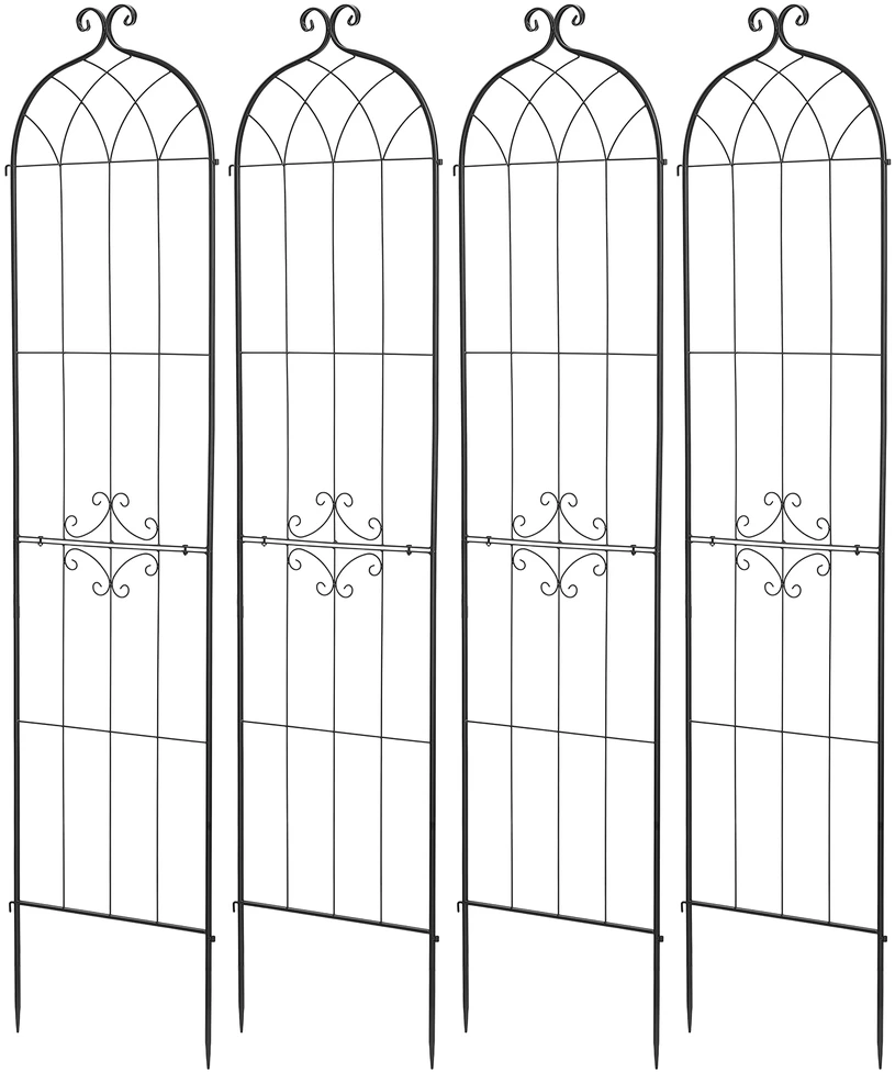 VEVOR Sodo grotelės, 220 x 52,5 cm rožinių gėlių grotelės