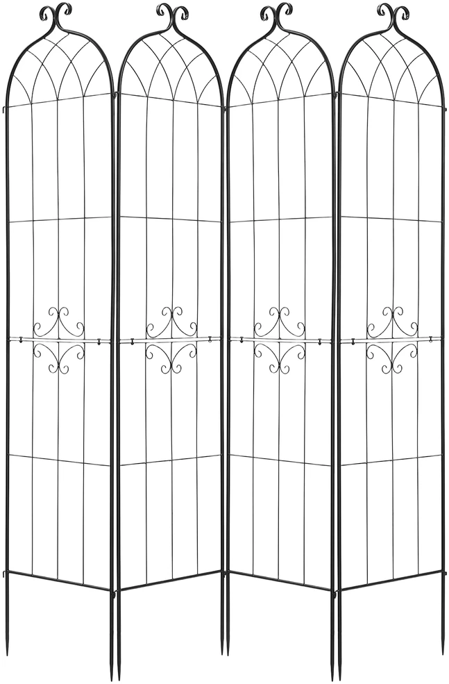 VEVOR Sodo grotelės, 220 x 52,5 cm rožinių gėlių grotelės