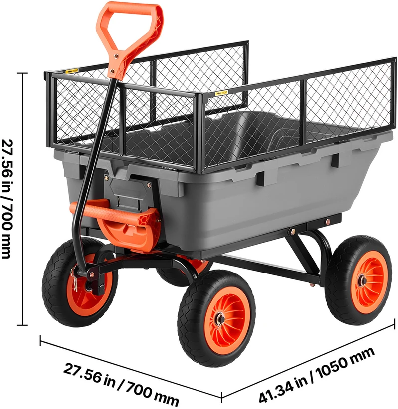 VEVOR Sodo savivartis vežimėlis 362 kg